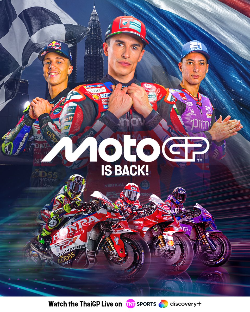 bikesontnt's tweet photo. MotoGP is back! 🔥

Get ready for the #ThaiGP this weekend, it's going to be electric! ⚡

#MotoGP https://t.co/WbaIHgGcBr