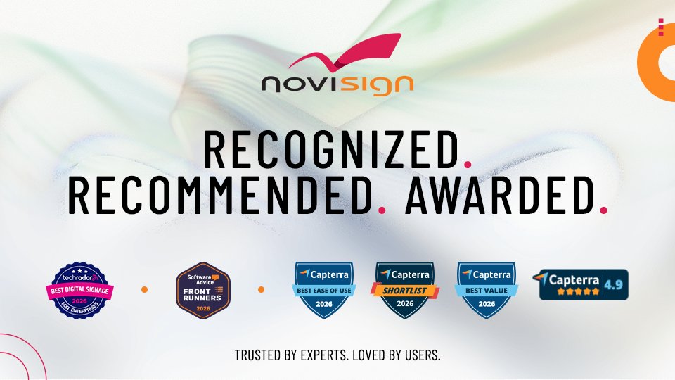 NoviSign has again been named Best Digital Signage Software for Enterprises by <a href="/techradar/">TechRadar</a>  🏆 and received multiple 2026 awards across <a href="/Capterra/">Capterra</a>, <a href="/GetApp/">GetApp</a> &amp; <a href="/SoftwareAdvice/">Software Advice</a>.

Proud of our team. Thank you to our customers 🤝

Read the full TechRadar review: techradar.com/best/best-digi…