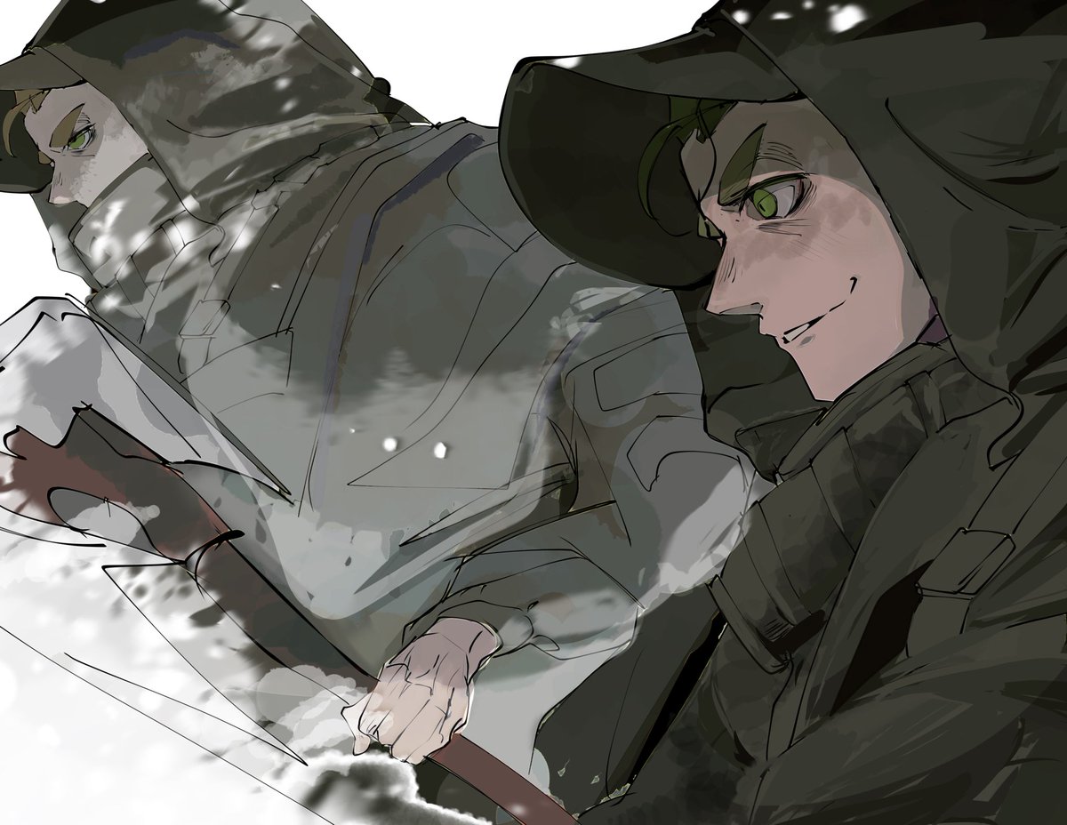 ヘルイズアスやってるおついちさんを描いたが…雪国いるみたいになった…