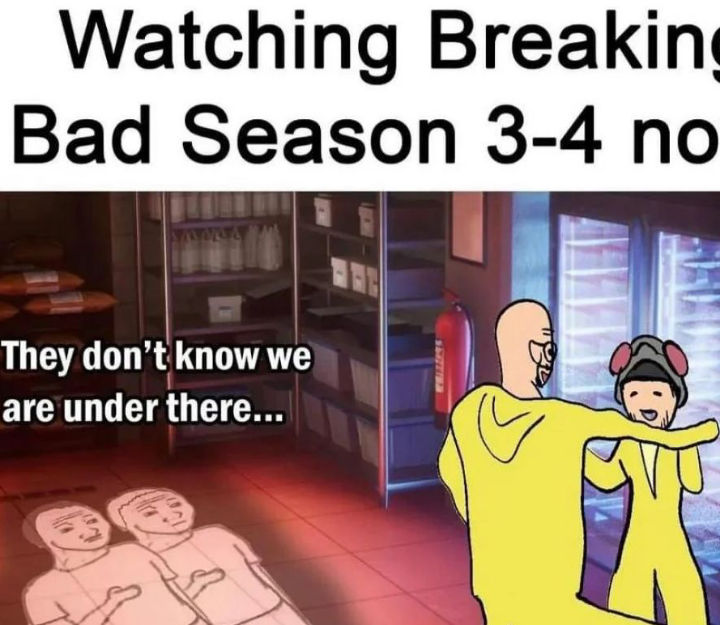 BreakingBad_'s tweet photo. Ghosts of Lalo and Howard watching them cook https://t.co/eGBBmaf0u1