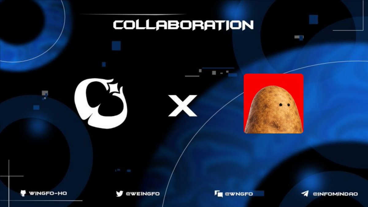 weingfo's tweet photo. 🎉 GIVEAWAY WINGFO x PotatoOne 🎉

1 GTD & 7 WL @PotatoOne_

Project Info:
• Supply: 1500
• Mint Date: TBA
• Mint Price : $0,6
• Chain : Abstract

To enter:
→ Follow @PotatoOne_ & @weingfo
→ Like & Retweet this post
→ Like & Retweet this post: https://t.co/Li4QXRfdN2
→ Join Discord Wingfo: https://t.co/AgtieKHnJl
→ Tag friend & Drop EVM address

Winners announced in 24 hours.
Secure your WL early.