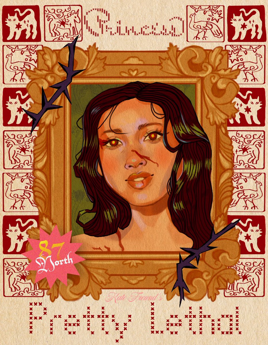 justannaagain's tweet image. Part 2 of 3 on my #PrettyLethal movie character posters for Maddie Ziegler as Bones and Lana Condor as Princess.
I’ve had rough week of being pretty ill, but I was able to do some drawing. These were a lot of fun, though I think I may end up again touching them up. 🩰 🔪 🩸 🦚