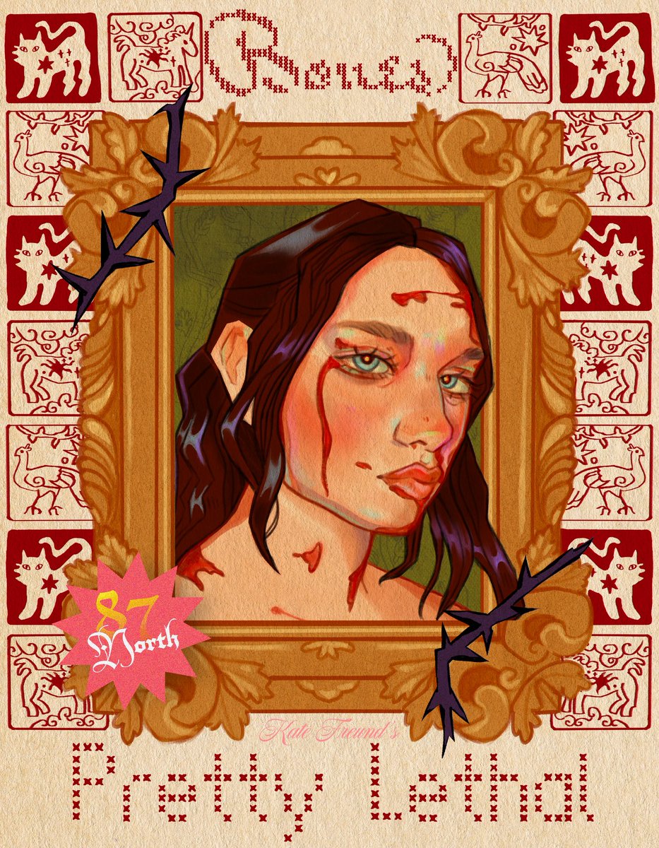 justannaagain's tweet image. Part 2 of 3 on my #PrettyLethal movie character posters for Maddie Ziegler as Bones and Lana Condor as Princess.
I’ve had rough week of being pretty ill, but I was able to do some drawing. These were a lot of fun, though I think I may end up again touching them up. 🩰 🔪 🩸 🦚