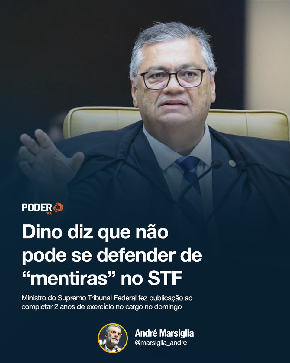 O ministro Flávio Dino, do STF (Supremo Tribunal Federal), usou seu perfil no Instagram, no domingo (22.fev.2026), para comemorar os 2 anos em que está na Corte. Porém, também fez um desabafo sobre a função. 

Relator de ações como a que julga emendas parlamentares e do processo