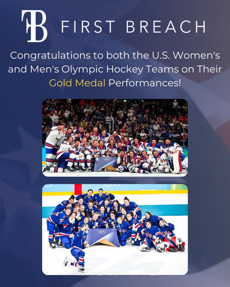 FirstBreachInc's tweet photo. Congratulations to our olympians! Incredible performances by our men and women. Well done USA Hockey! 🇺🇸🏅

#firstbreach #usahockey #winner #Olympics2026 https://t.co/YaUyTyApjK