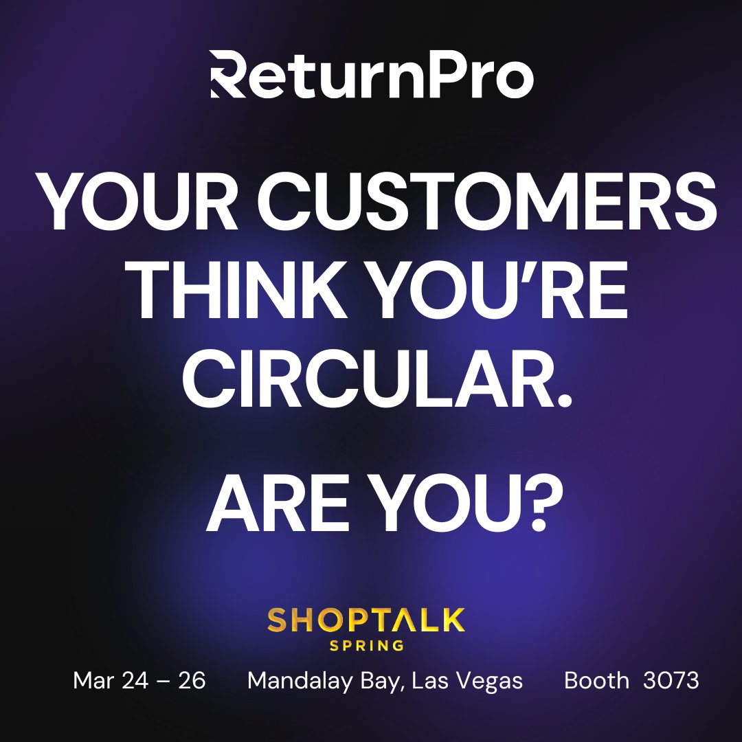 ReturnProHQ's tweet photo. 🔄Only 6% believe returns go to landfill.
73% say they’d feel better returning items if they knew they were reused or refurbished. 

There’s just one problem. Circularity isn’t automatic.

It’s operational.

Attending Shoptalk Spring in Vegas?
Let’s talk shop about building circularity you can measure.
Book a meeting: https://t.co/dGx0rJghMk