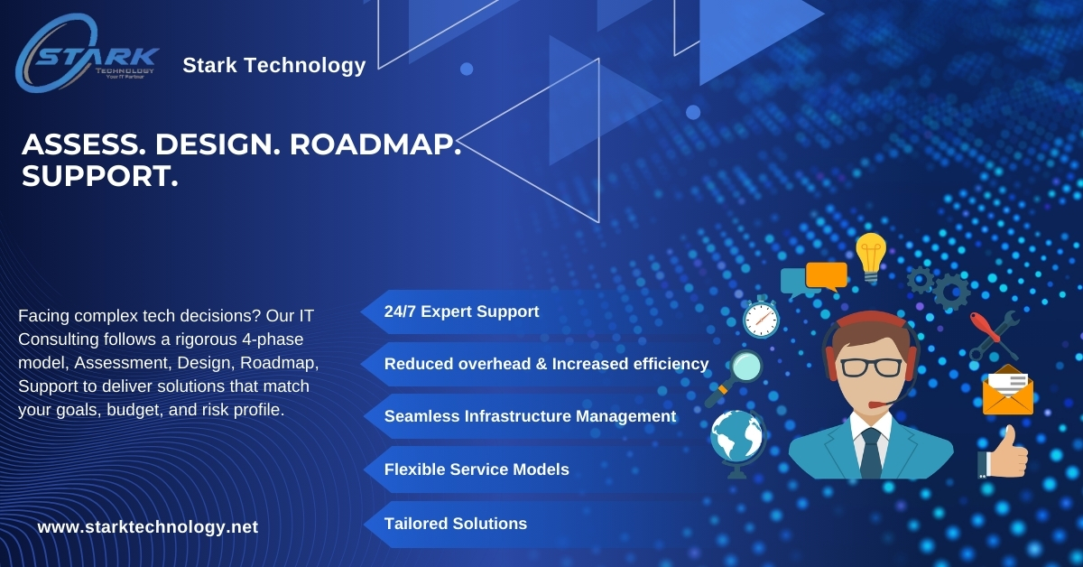 StarkTechEG's tweet photo. Facing complex tech decisions? Our IT Consulting follows a rigorous 4‑phase model, Assessment, Design, Roadmap, Support to deliver solutions that match your goals, budget, and risk profile.
#ITOutsourcing #ManagedServices #CyberSecurity #CloudSolutions #StarkTechnology https://t.co/XnBnN7L2cj