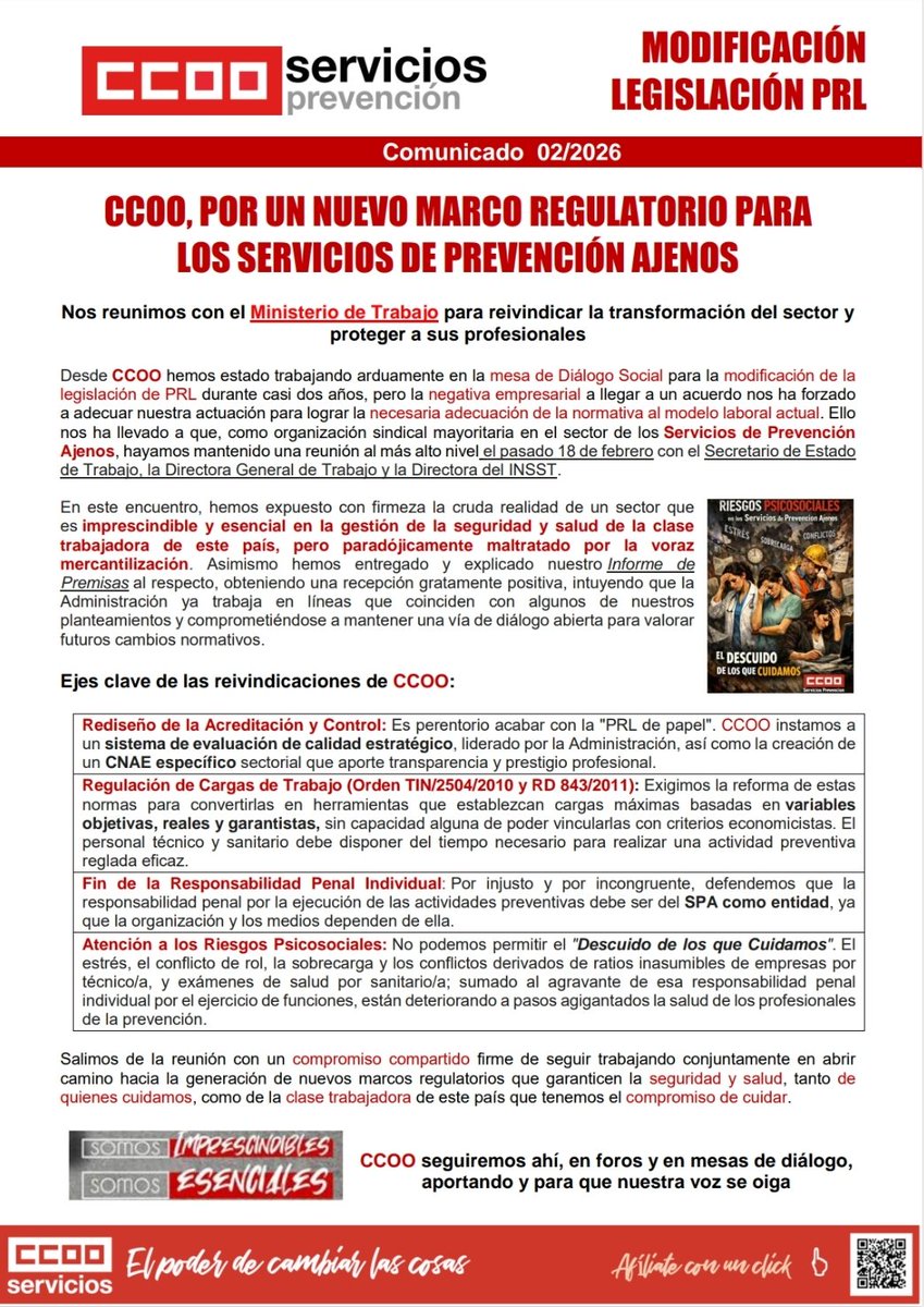 CCOO Servicios Prevención 👩‍⚕️👷 tweet media