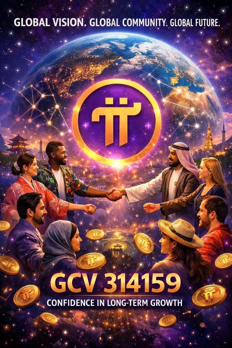 🌍 GLOBAL VISION. GLOBAL COMMUNITY. GLOBAL FUTURE. 🌍

GCV 314159
Confidence in Long-Term Growth 🚀

The strength of Pi Network has always been its people — millions of verified Pioneers united by one global vision.

GCV 314159 represents more than a number.
It symbolizes:

🔹