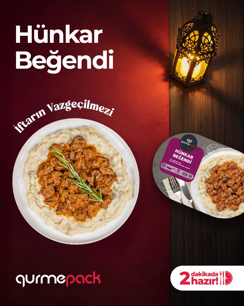 İftar sofralarının en unutulmaz lezzeti, Hünkar Beğendi... 
Osmanlı mutfağından gelen bu klasik, iftar sofralarınıza çok yakışıyor. 🌙✨

#Gurmepack #RamazanSofrası