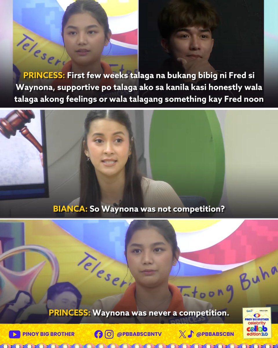 Firm ang sagot ni Princess sa mga katanungan!

Tumutok sa Pinoy Big Brother Celebrity Collab Edition 2.0 sa huling linggo! 👀

📺 Weeknights
⏰ 9:40 PM sa GMA, Kapuso Stream, ABS-CBN Entertainment YouTube Channel at iWant
⏰ 10:15 PM sa Kapamilya Online Live

📺 BIG NIGHT | Feb