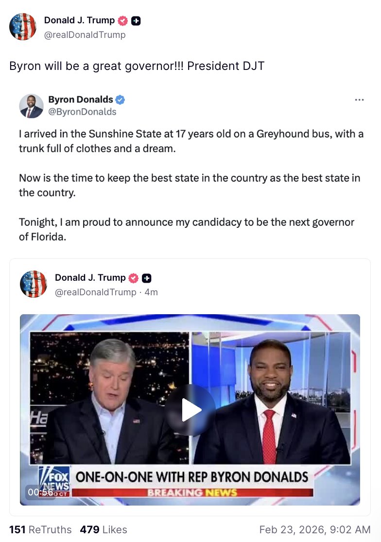Byron Donalds tweet media