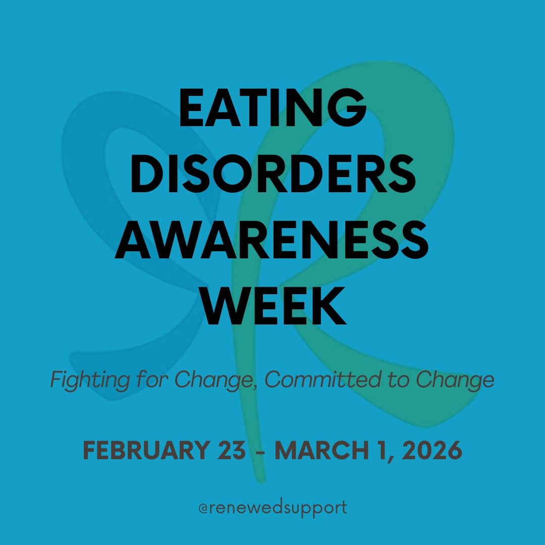 Today marks the beginning of this year’s Eating Disorders Awareness Week (Feb. 23 - March 1, 2026)! During this week, individuals, companies, and organizations around the world have a chance to come together to raise awareness for eating disorders. #EDAW

renewedsupport.org