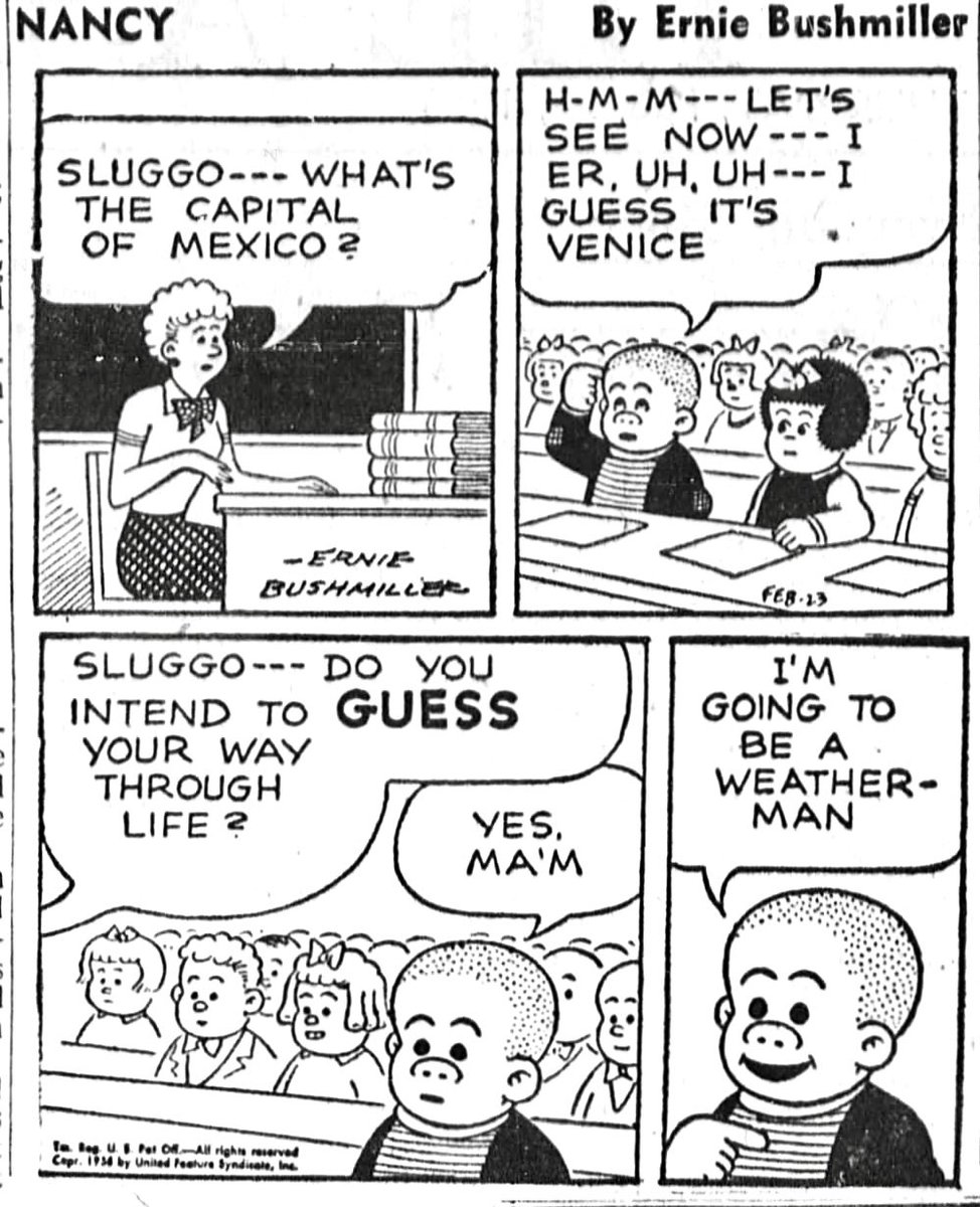 Nancy By Ernie Bushmiller 
February 23 1956