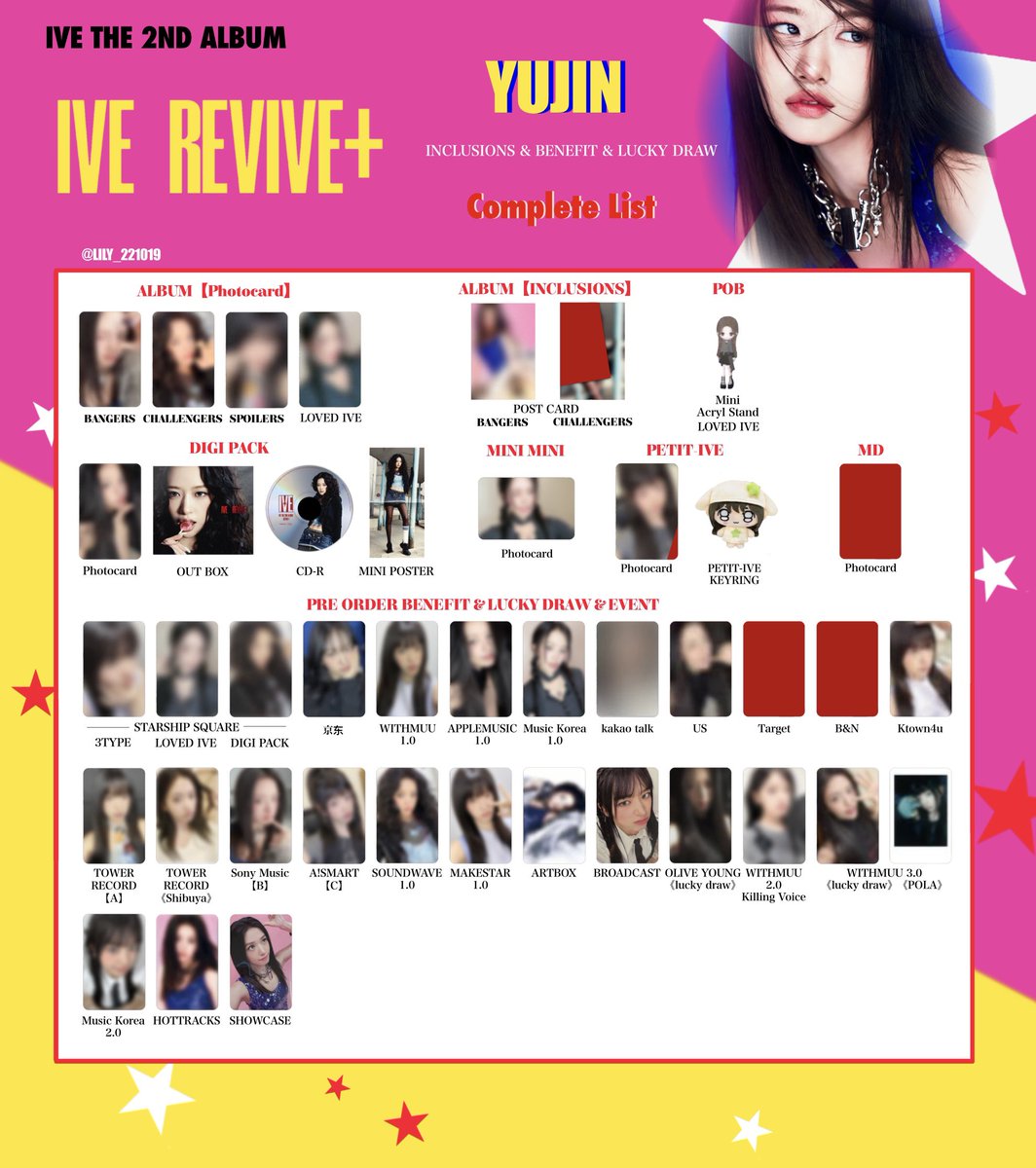 IVE【 REVIVE+ 】 封入&特典 トレカ 一覧 🩷💫 Photocard List ver.3