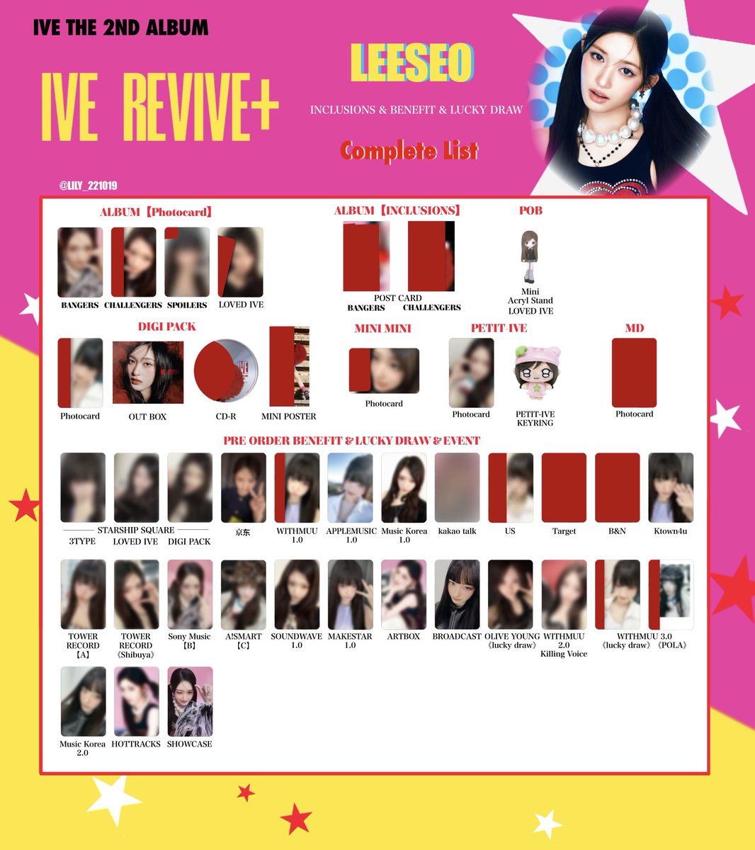 IVE【REVIVE+】 封入&特典 トレカ 一覧 🩷💫 Photocard List ver.3