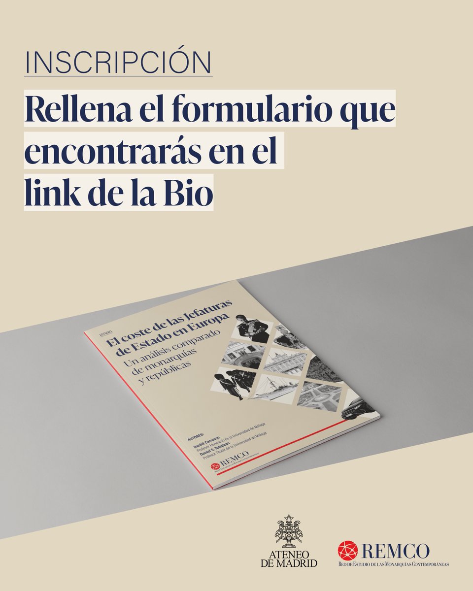 REMCOnet's tweet photo. «¿Son más caras las monarquías que las repúblicas?»

Presentamos el informe «El coste de las Jefaturas de Estado en Europa». 

🗓 3 marzo | 11:30 h
📍 @ateneodemadrid
✅Inscríbete: https://t.co/gg6nejHAyU

#REMCO #AteneoDeMadrid #Monarquía #República https://t.co/9d9CUgjXZY