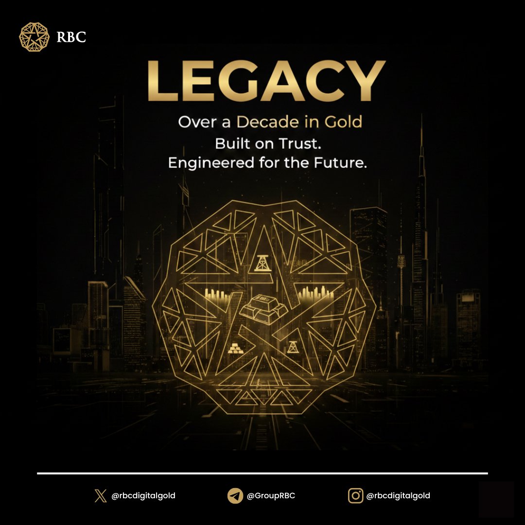 Before blockchain, there was gold.

For over a decade, <a href="/RBCDigitalGold/">RBC Group</a>  has built its foundation through gold mining, refining, and global bullion trading across the US and UAE. Now we enter a new phase where legacy meets infrastructure, bringing gold into digitally native future