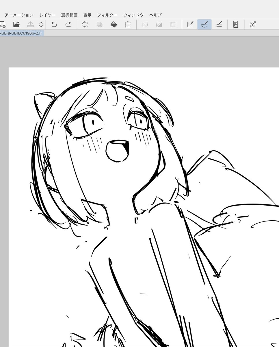 今描いてる子。かわいいでしょ 
