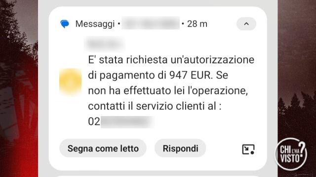 “Se non hai effettuato questo pagamento, contatta il servizio clienti”: Nuova ondata di #smishing con la tecnica del finto SMS da parte di istituti di credito. “Ho bloccato il numero”, grazie allo spettatore che lo ha segnalato. Ci sono altre truffe simili? #chilhavisto