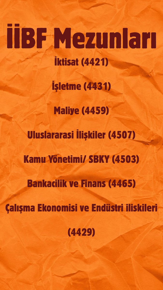 <a href="/burakdemiralptr/">Burak Demiralp</a> <a href="/csbgovtr/">T.C. Çevre, Şehircilik ve İklim Dğş. Bakanlığı</a> <a href="/CevreMufettisi/">Çevre Müfettişi</a> Bakanlığınız kapsamında yapılan alımlarda İİBF kapsamında bölüm ayrımı yapılmasın. 4431, 4507, 4503, 4421, 4429, 4459, 4465kodlarının hepsine yer verilsin. <a href="/bsinangul/">Bedri Sinan GÜL</a>
<a href="/yalperenayar/">Yusuf Alperen AYAR</a>
<a href="/mucahitdmrts/">Mücahit Demirtaş</a>
<a href="/hasansuvertr/">Hasan Suver</a>
<a href="/murat_kurum/">Murat KURUM</a>
<a href="/burakdemiralptr/">Burak Demiralp</a>