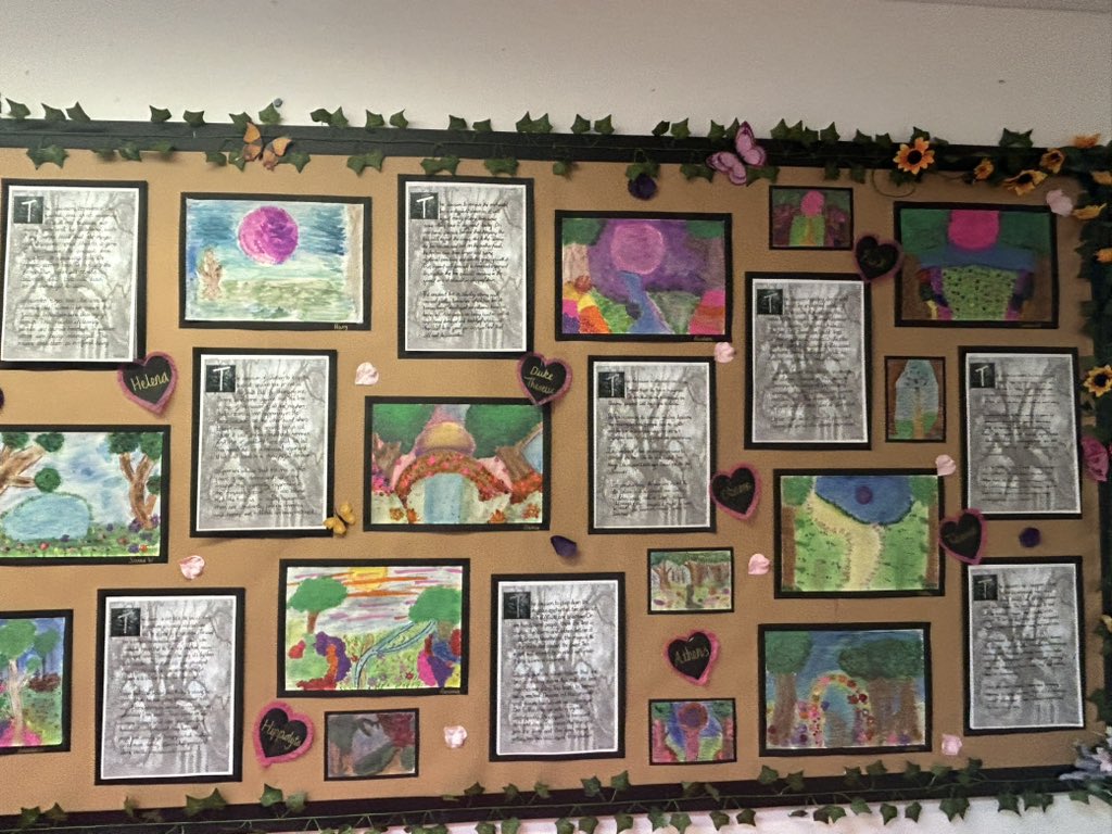 AuckleySchool's tweet photo. Another beautiful, published display from Year Five showcasing their writing outcomes based on A Midsummer Night’s Dream. https://t.co/KrqBw9PY2N