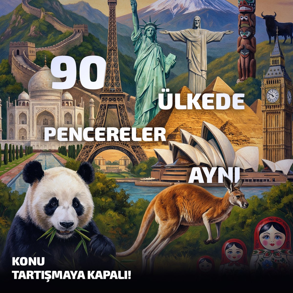 Ülkeler değişsede pencereler aynı. Türkiye’nin penceresi 90 ülkede olunca konu #TartışmayaKapalı 🪟

#EgepenDeceuninck