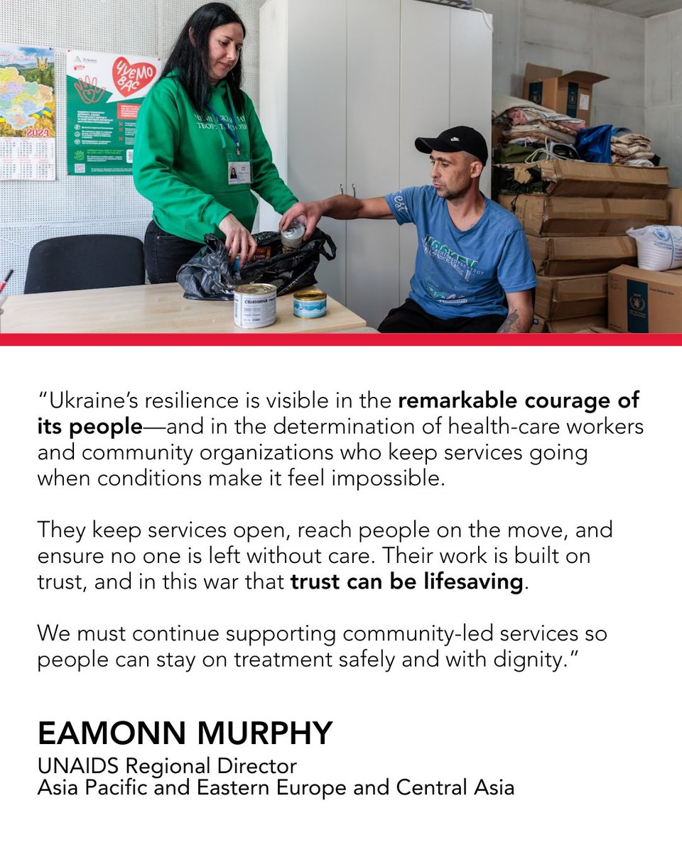 As the war in Ukraine enters its fifth year, the crisis is deepening, with profound consequences for people living with and affected by HIV. 

Amid displacement, blackouts and damaged clinics, community workers are keeping people in care.

Read: unaids.org/en/resources/p…