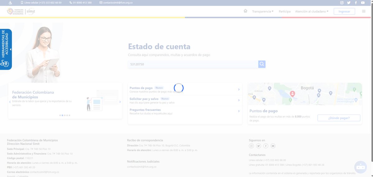 johnnazul's tweet photo. Hola @SimitResponde, quiero revisar en su portal si tengo algún comparendo registrado y no pasa de la ventana de validación, hay algún problema con la página? https://t.co/XcSw1xwDWm