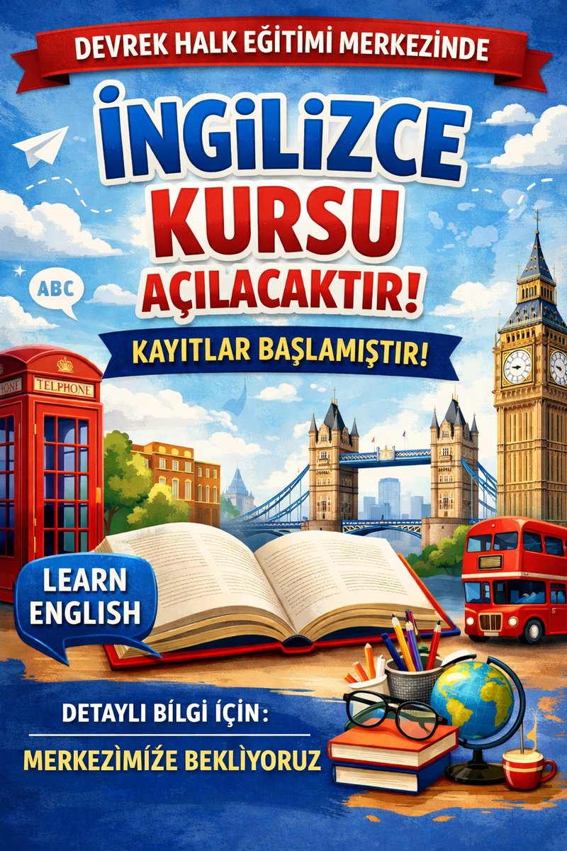 Yeterli talep olması halinde merkezimizce İngilizce kursu açılacaktır, tüm herkesi kursumuza bekliyoruz.