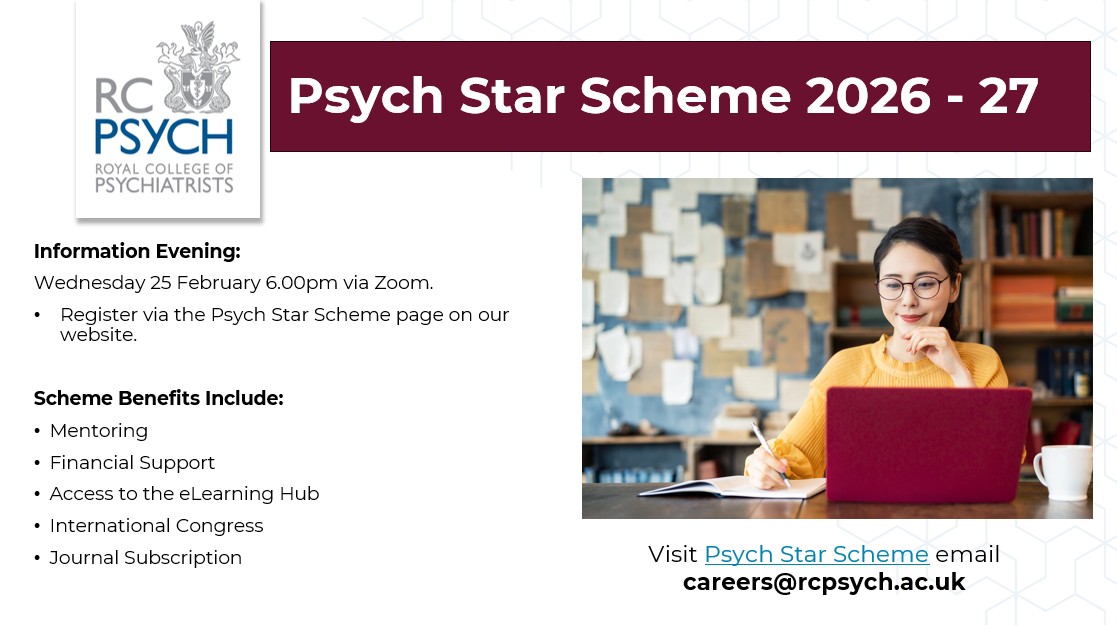 Choose_Psych's tweet photo. Just 2 more days to go until the Psych Star Information Evening Webinar✨! If you haven't already, you can register here: https://t.co/trFb8Mm2u6 #ChoosePsychiatry https://t.co/JZF47EdrWf