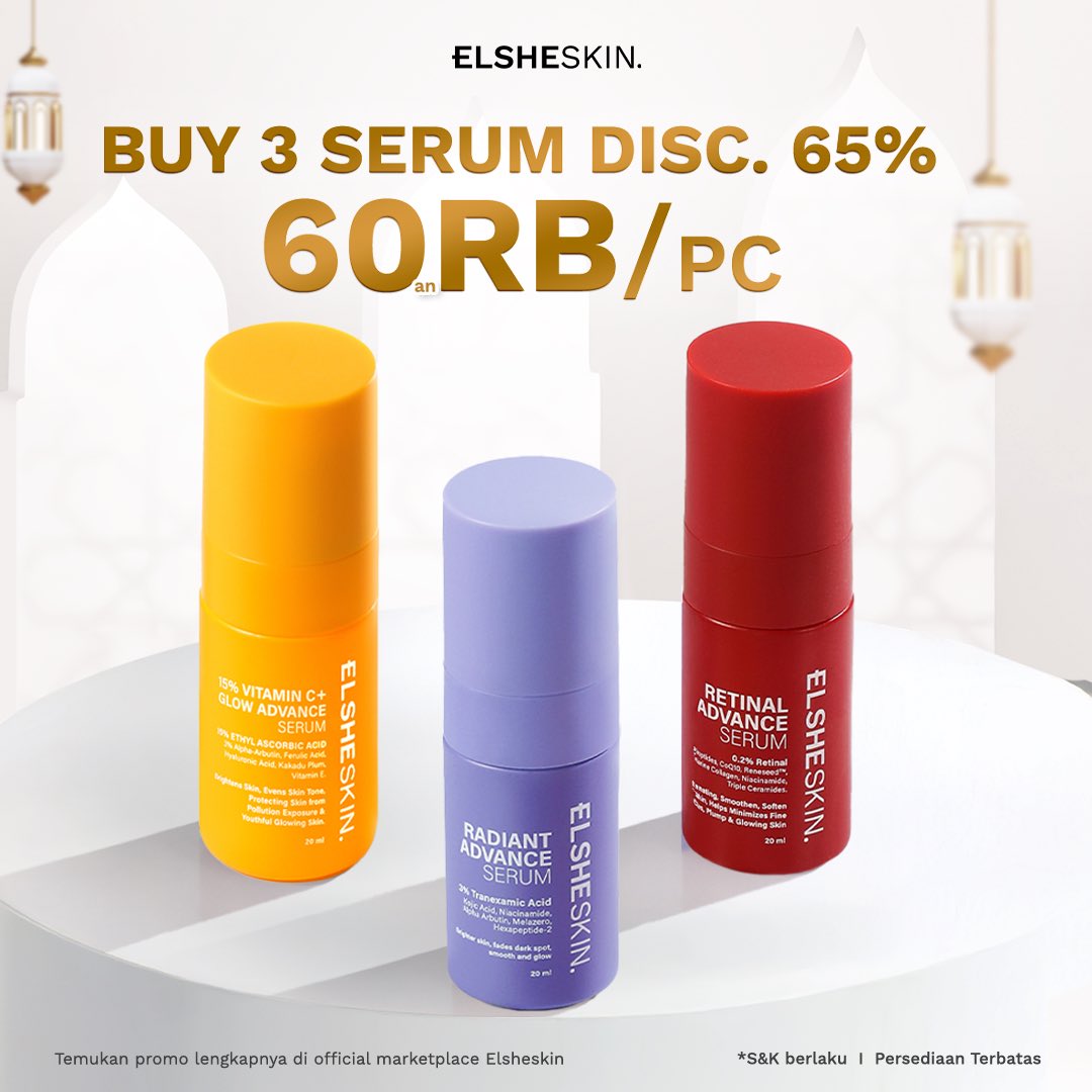 ElsheSkin's tweet photo. GET READY FOR PAYDAY SALE SPECIAL RAMADAN🔥

Promo terhemat Elsheskin cuma di tanggal gajian! Siapin saldo kamu buat borong skincare incaran, dengan harga super anjlok!💸

Swipe buat liat semua diskon dan gas borong sebelum sold out ya!🛒🛍️ https://t.co/8X2kmjoXCI