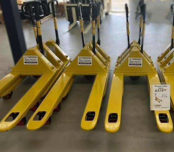 HardingForklift's tweet photo. Manual Pallet Jacks are in stock for $375.00 + taxes
We also have manual, narrow fork jacks in stock, 5500 lb capacity.
Call our Parts Department at 604-888-1412 ext 104 or email parts@hardingforklift.com
Stop by our showroom at 18623 - 96th Ave, Surrey and take one home today. https://t.co/Gvy3KOjZhu
