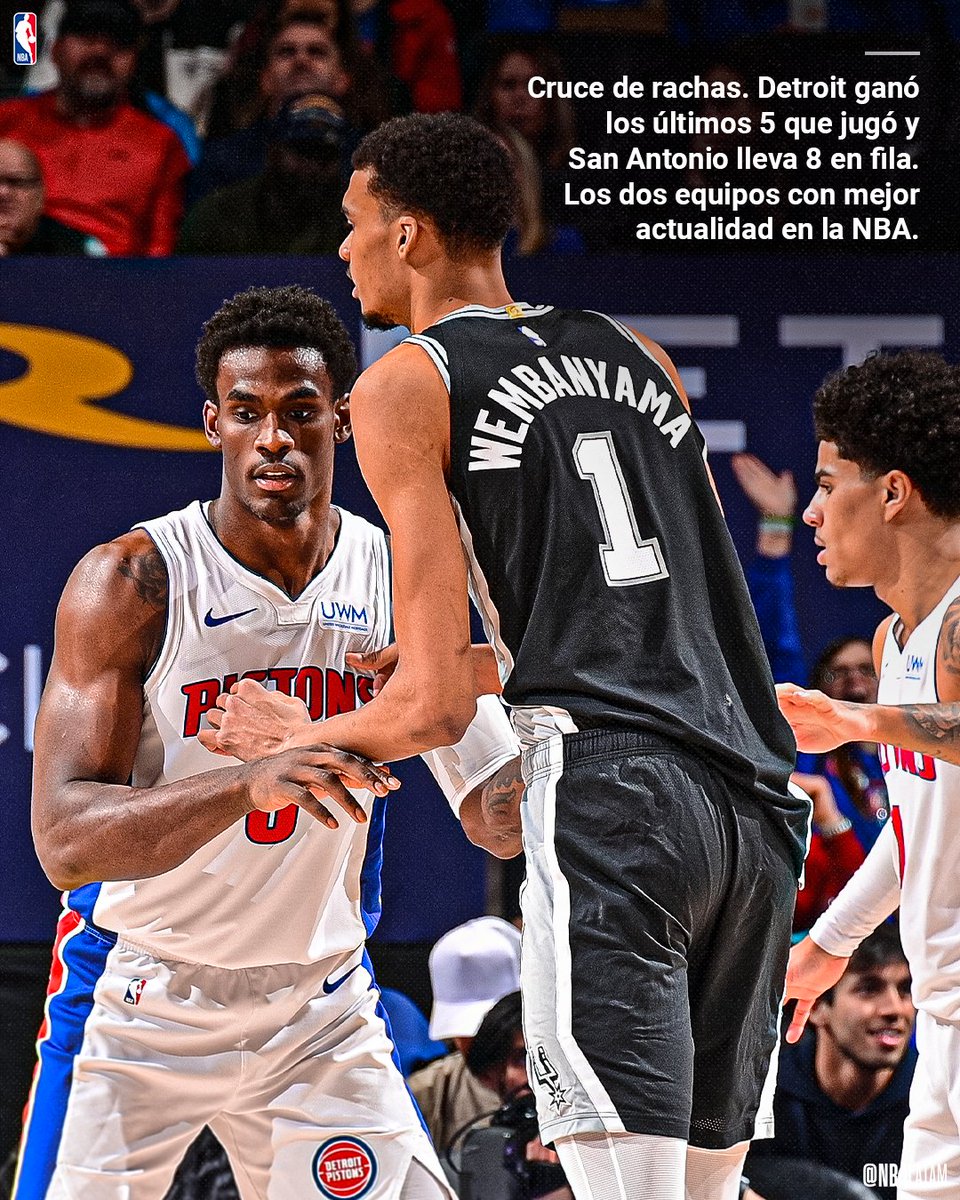 NBALatam's tweet photo. HOY: SPURS 🆚 PISTONS 🔥🍿
¿Quién gana este partidazo en la #NBAxHBO? https://t.co/9sa1F6UEKq
