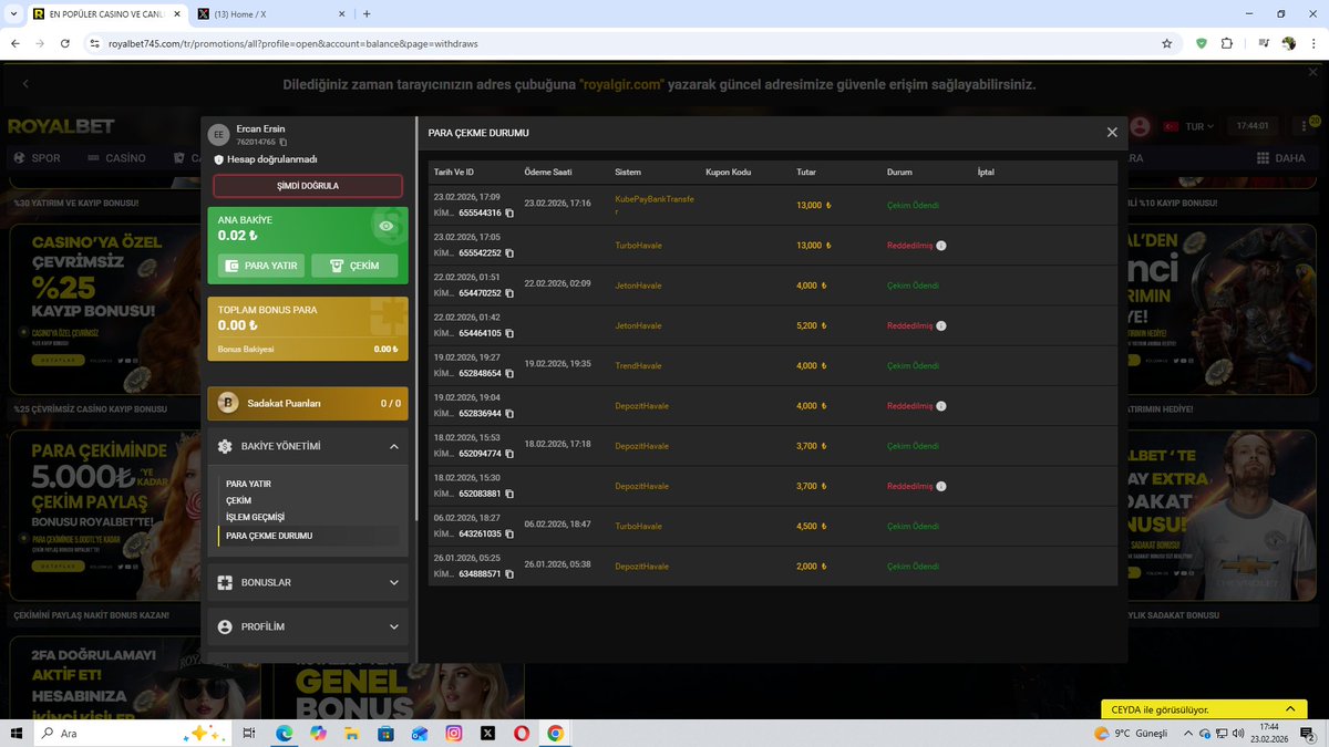 parvine61's tweet photo. çekimim 5 dk içinde geldi teşekürler #royalbet https://t.co/iKXJAUlCQu