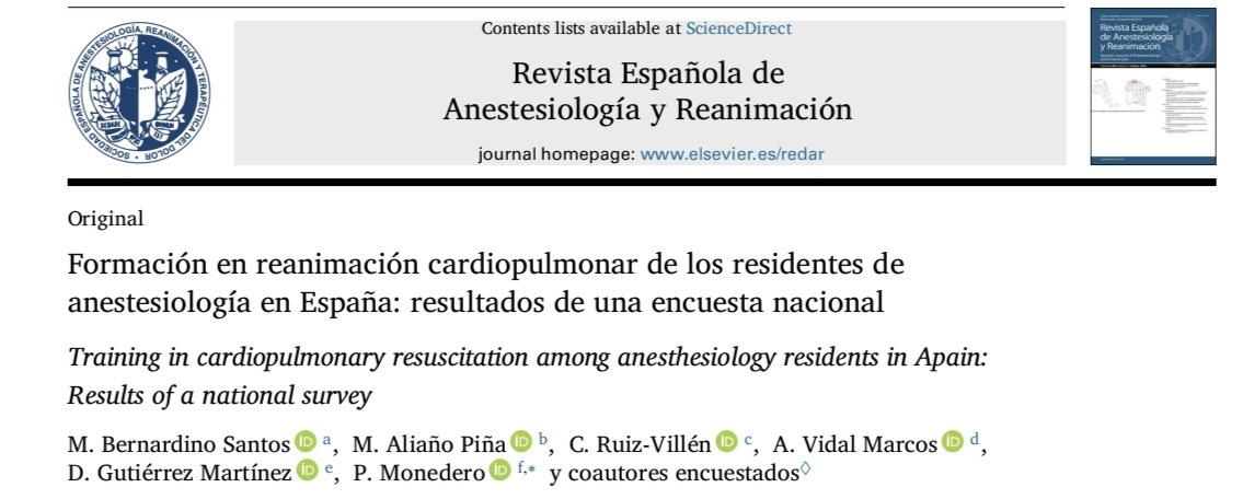 Revista Española de Anestesiología y Reanimación tweet media