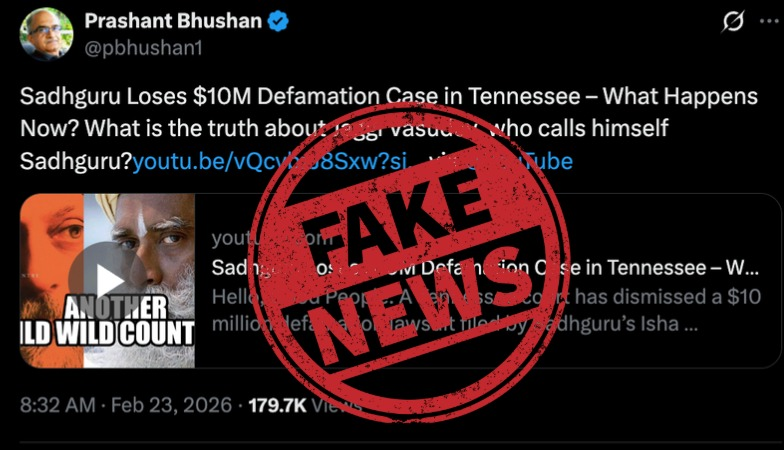 NaturallySudha's tweet photo. @pbhushan1 @YouTube this is a completely FAKE news.. is it a burnol moment after the huge success of Mahashivratri event!?  

fyi, NO fine has been put on Sadhguru, not even a single $, forget $10M!

Sadhguru has not lost ANY case! https://t.co/jtjczZlQap