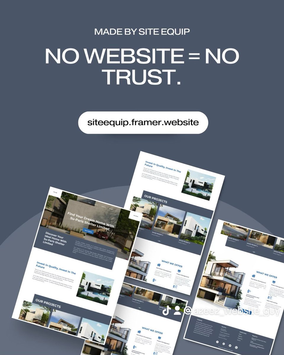 AZ_webdesign's tweet photo. No website = No Trust
In 2026, your website is your digital handshake. If it looks outdated (or doesn't exist), people move on to the next guy.

#businesstips #BusinessStrategy #businessapplications #construction https://t.co/yYcYFabfhH