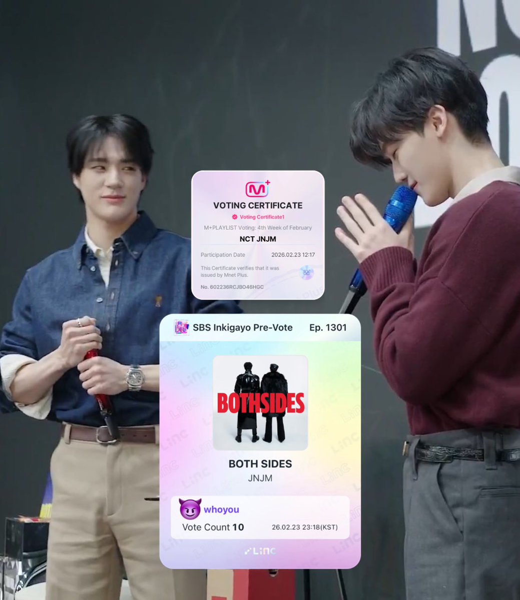 มาโหวตให้เจโน่แจมินกันคับ โหวตง่ายมากๆ มาเอารางวัลให้เจโน่แจมินกันเถอะ ❤️‍🔥🏆 

📲 โหลดแอพ
♡ mnet plus 
> เช็คอินได้พ้อย > M+Playlist voting เลือก JNJM ✅
- ปิดโหวต 24 -

♡ Linc+tin
> ดู ads เก็บพ้อย >  inkigayo pre vote เลือก JNJM ✅
- ปิดโหวต 27 -

 #โหวตเพื่อเจโน่แจมิน