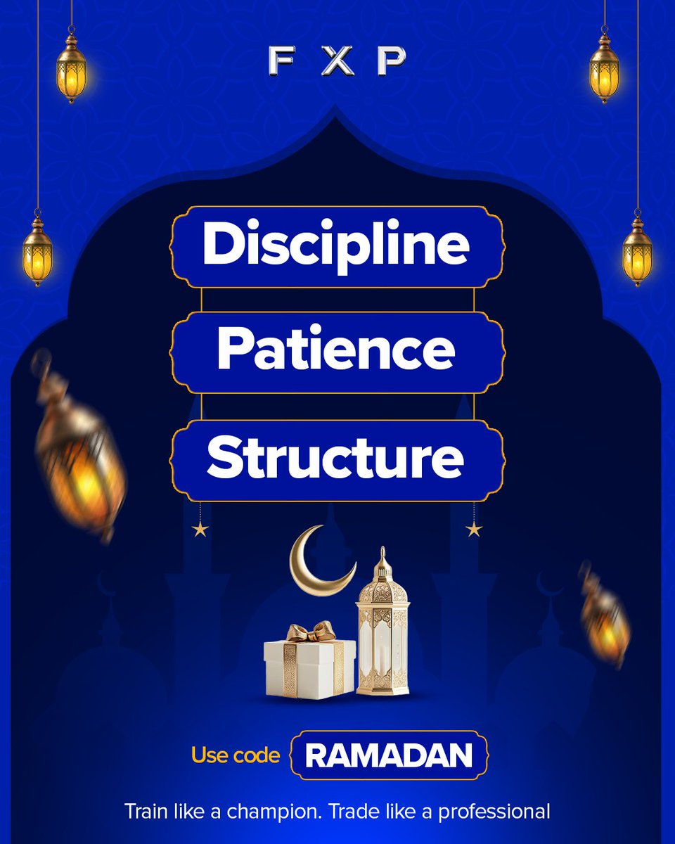 Fxpfirm's tweet photo. Discipline. Patience. Structure.
Train like a champion this Ramadan.
50% OFF + Buy 1 Get 4.
2 Instant | 2 After First Reward
Use code: RAMADAN
🔗 https://t.co/94eRk6AzNp
#FXP #RamadanSpecial #Mindset https://t.co/TjMu7o3hGE
