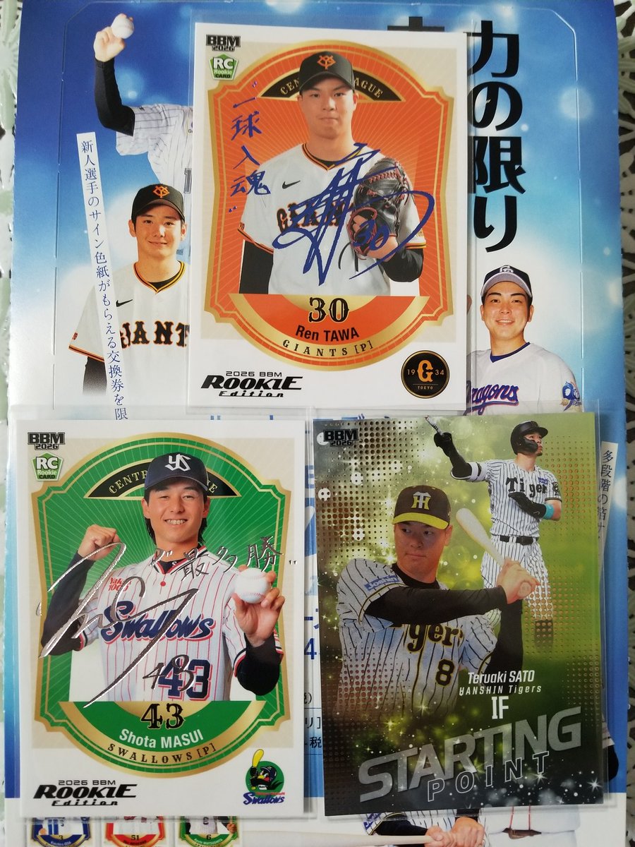 BBM2026ルーキーエディション開封結果‼️ ラストです‼️ ・増居翔太