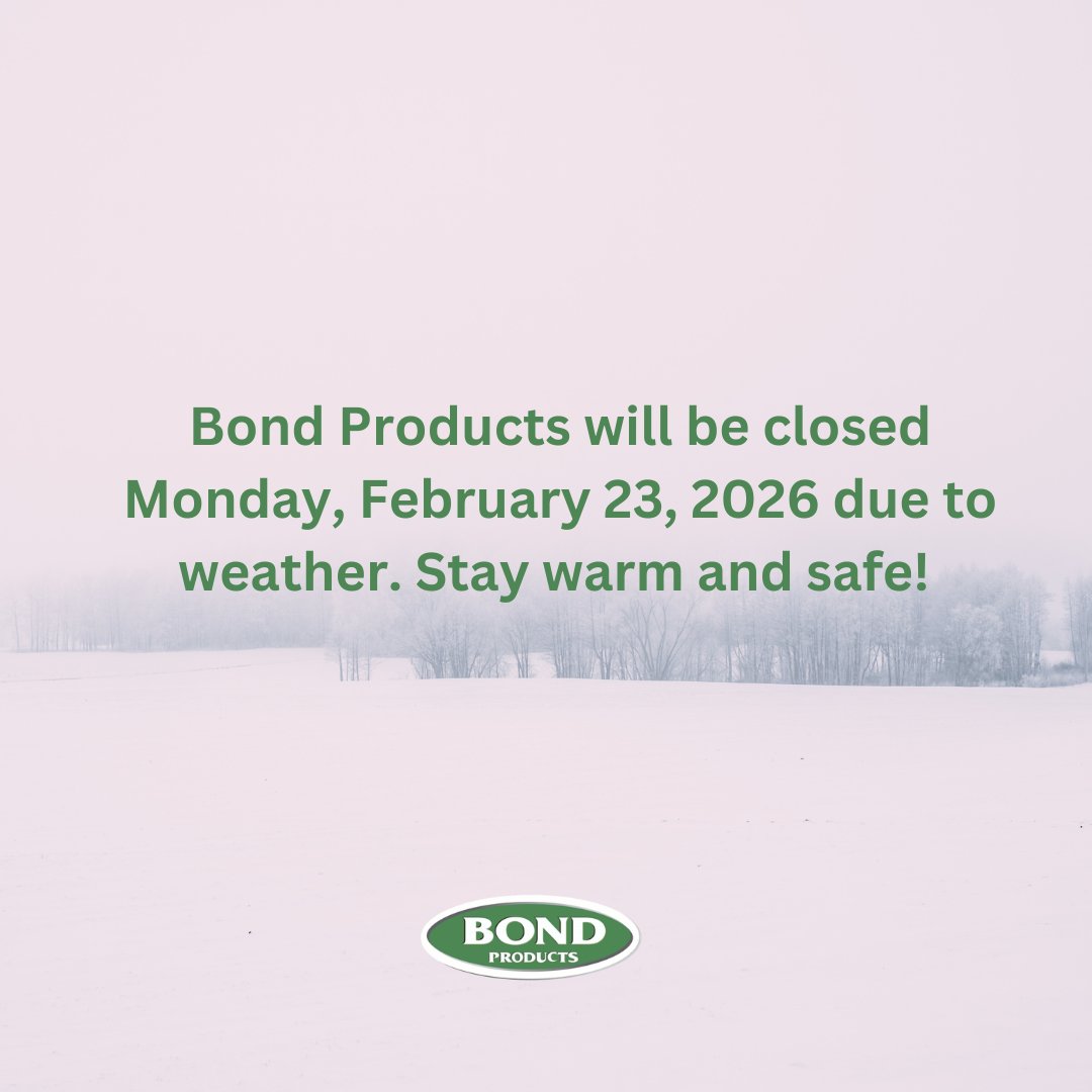 We will be closed today due to the storm.