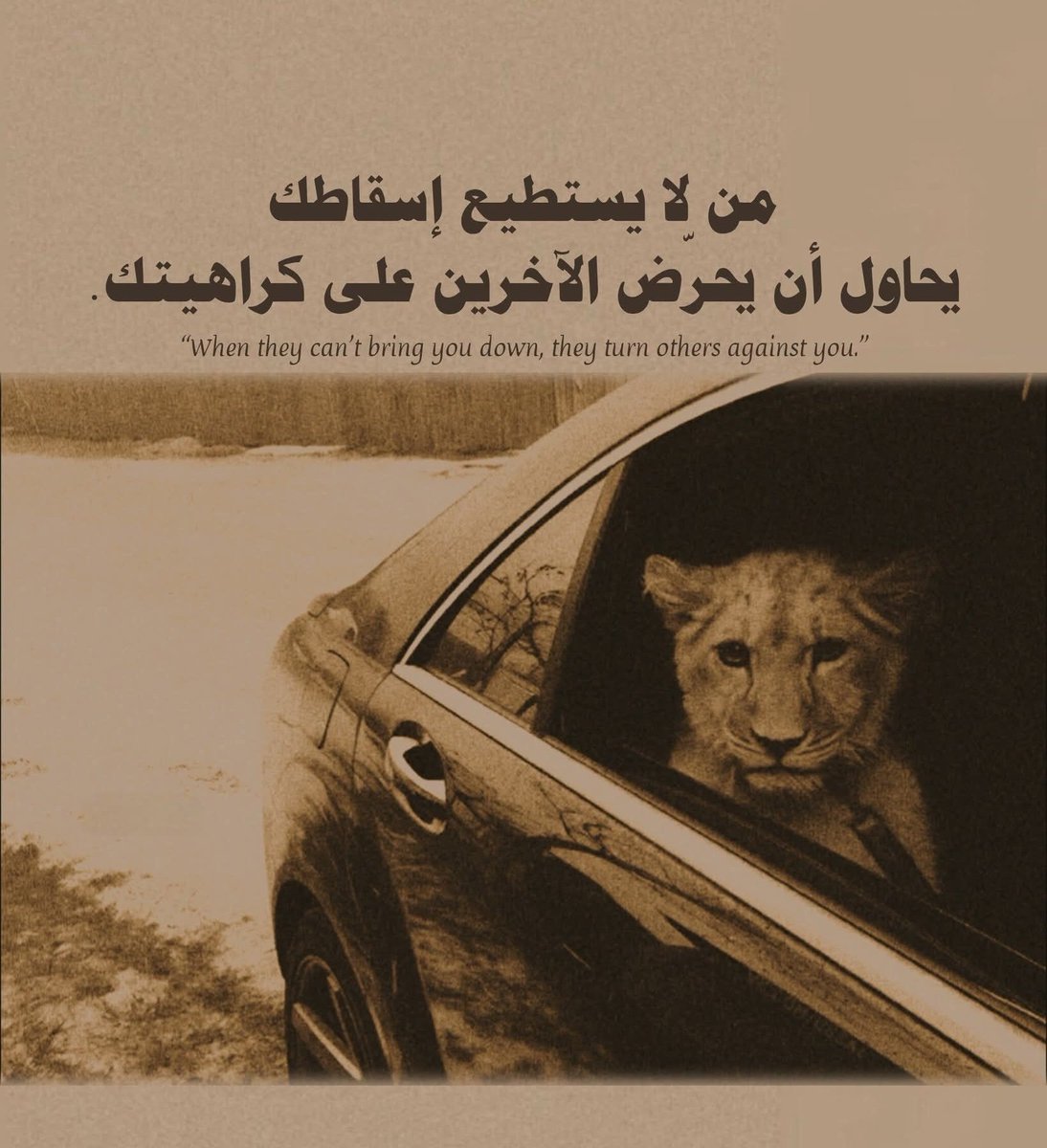 من لا يستطيع إسقاطك، يحاول أن يحرض الآخرين على كراهيتك ."