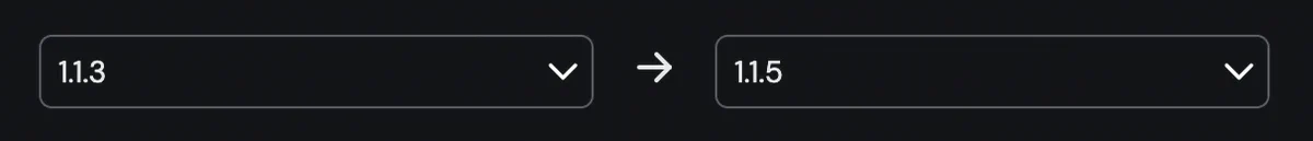 old version to a new version selector