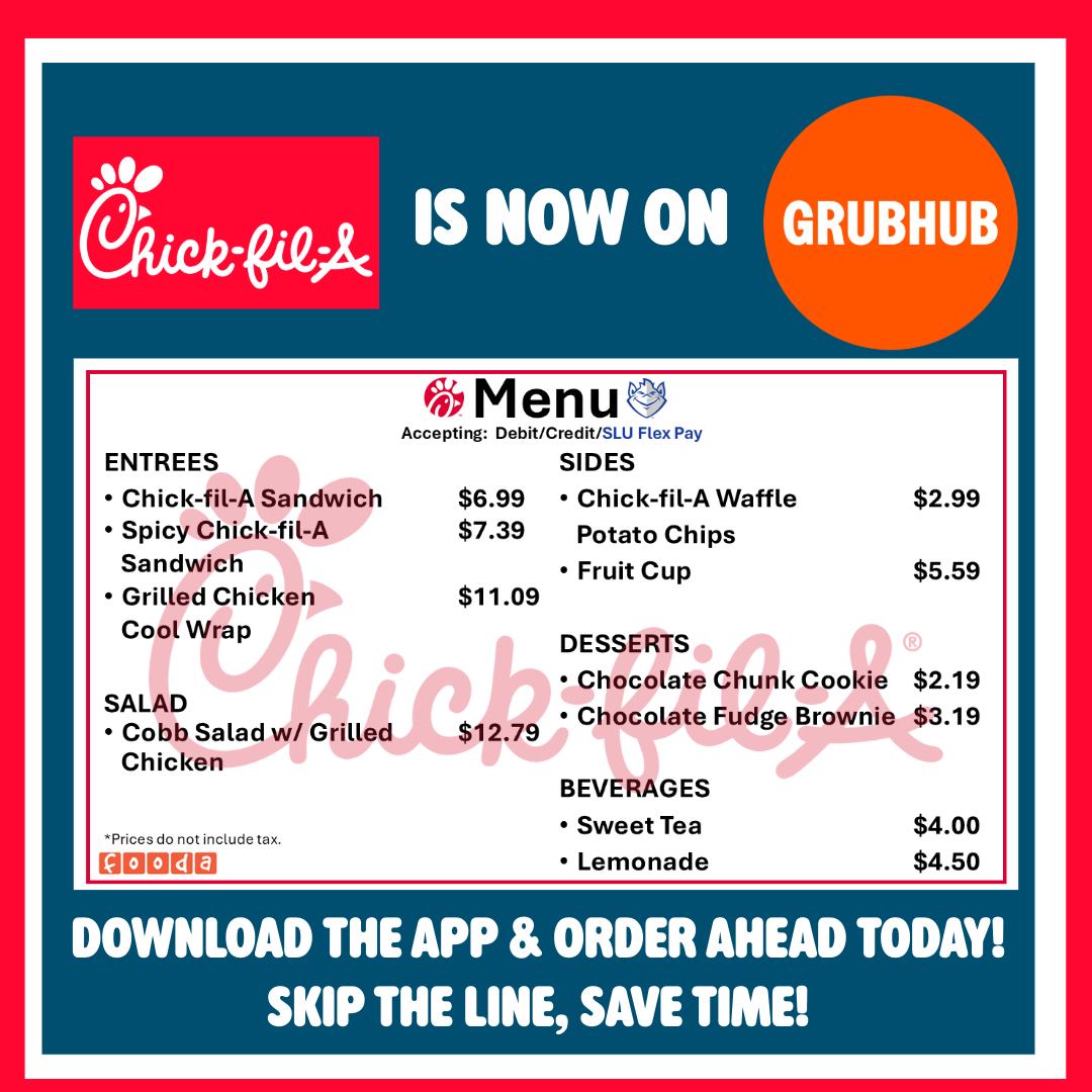 Don't cha know? Chick Fil A is on GrubHub! Why aren't you ordering your chick-fil-a ahead?! Save your time!! Skip that line!! #grubhub