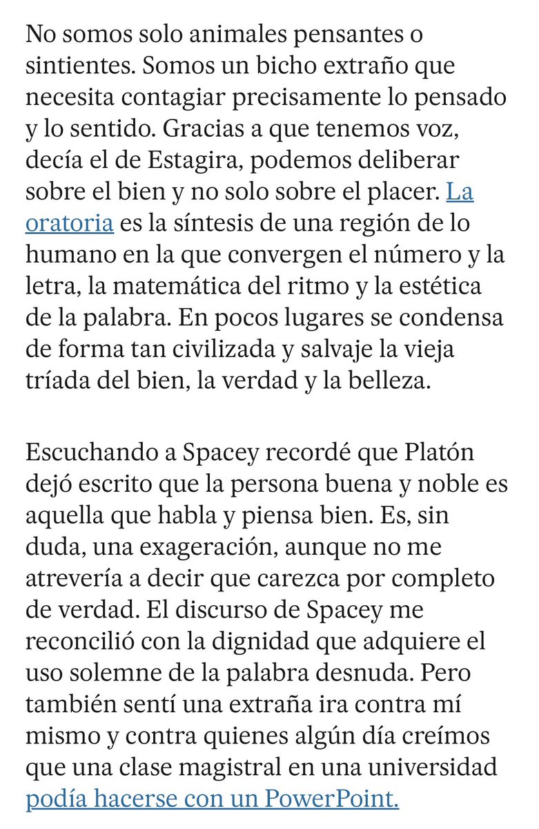 Esto de Spacey en El País