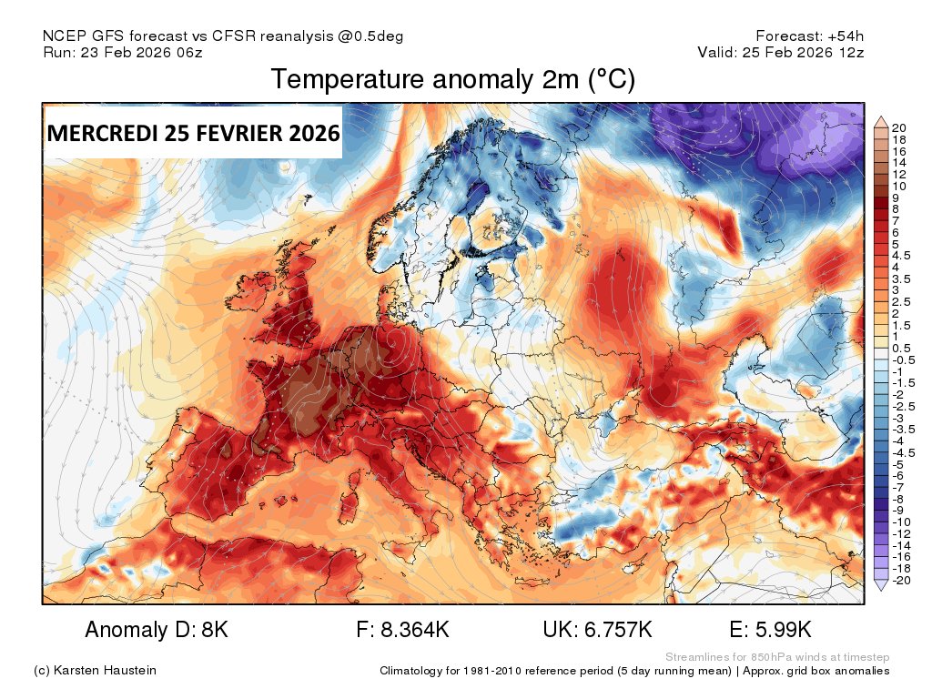 [Info météo]

𝐏𝐈𝐂 𝐃𝐄 𝐃𝐎𝐔𝐂𝐄𝐔𝐑 🔴 𝐑𝐄𝐌𝐀𝐑𝐐𝐔𝐀𝐁𝐋𝐄 𝐏𝐎𝐔𝐑 𝐋𝐀 𝐒𝐀𝐈𝐒𝐎𝐍 𝐀𝐓𝐓𝐄𝐍𝐃𝐔 𝐌𝐄𝐑𝐂𝐑𝐄𝐃𝐈 !

Sous l'influence d'un flux Sud-Ouest à Sud dynamique 🍃, une masse d'air très doux  🔴 remontera sur la France et notre <a href="/RCValdeLoire/">Région Centre-Val de Loire</a>, entre ces mardi