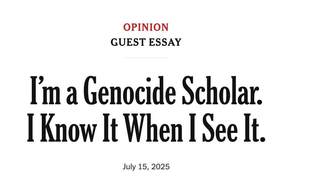 Answer this.

Omer Bartov is Dean's Professor of Holocaust and Genocide Studies at Brown University.

He's Israeli-American and a former IDF officer.

He has concluded Israel is committing genocide.

Is your claim that he has done so to exploit prejudice against his own people?