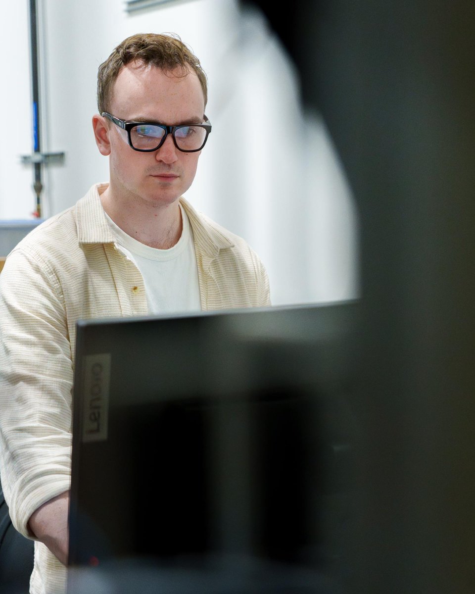 heartaerospace's tweet photo. February 2026: Senior Battery Cell Engineer Cameron Martin monitors cell testing in the battery lab at Heart Aerospace's Los Angeles Pilot Plant (LAPP), where battery packs for the Heart ES-30 hybrid-electric aircraft are under development. https://t.co/Wz466NiQ4a