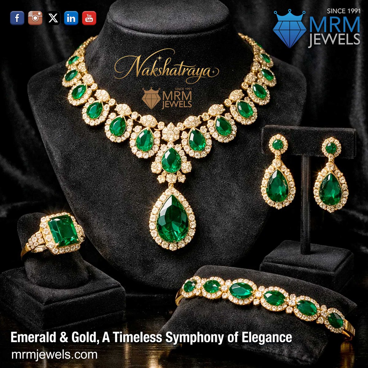 MRMJewels's tweet photo. 💚 Emerald & Gold, A Timeless Symphony of Elegance.
There’s something truly magical about the deep, captivating green of emeralds set against the warm glow of gold.
#MRMJewels #EmeraldJewellery #GoldJewellery #LuxuryJewellery #HandcraftedWithLove #TimelessElegance #FineJewellery https://t.co/TJivnatCMu